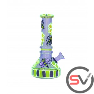 BEE DESIGN GLASS BEAKER 6inch (GLOW IN DARK)